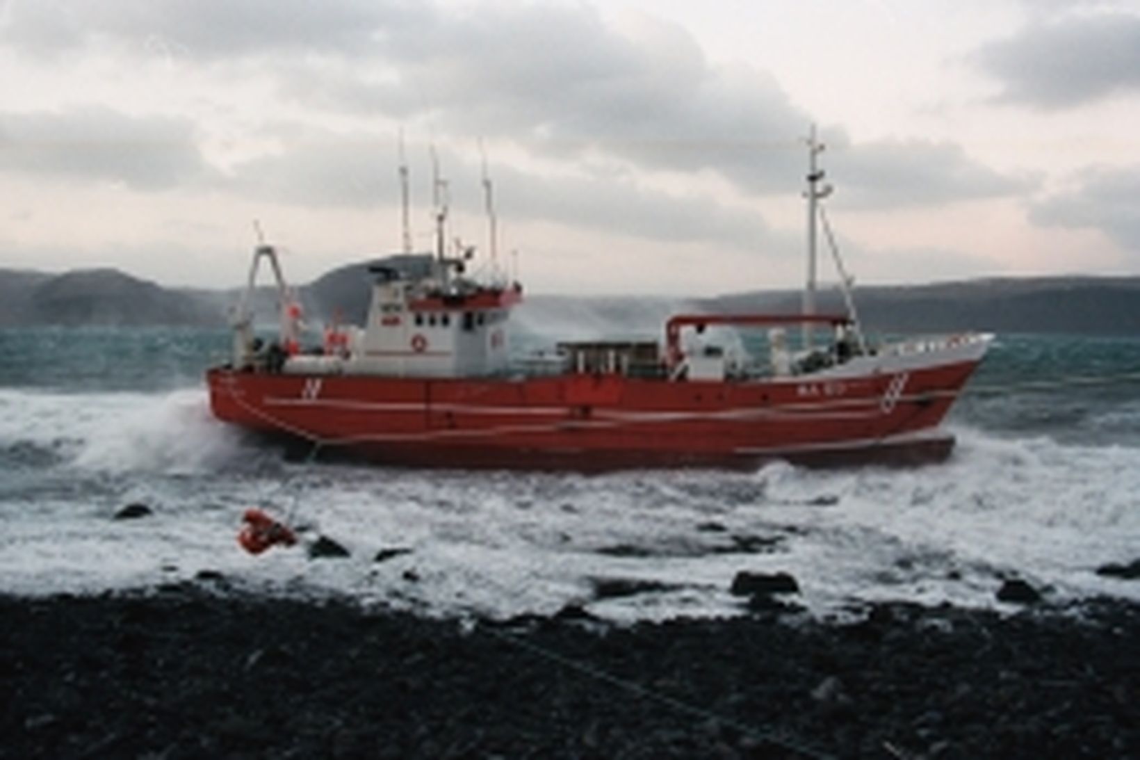 Núpur á strandstað á Patreksfirði árið 2001