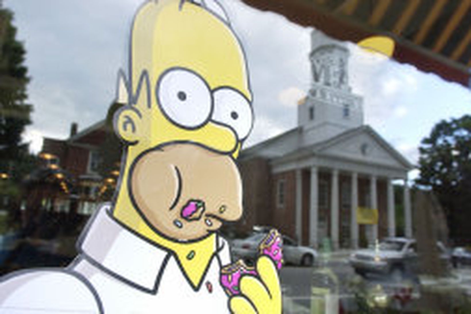 Myndir af Simpsons-fjölskyldunni má sá hvarvetna í bænum Springfield í …
