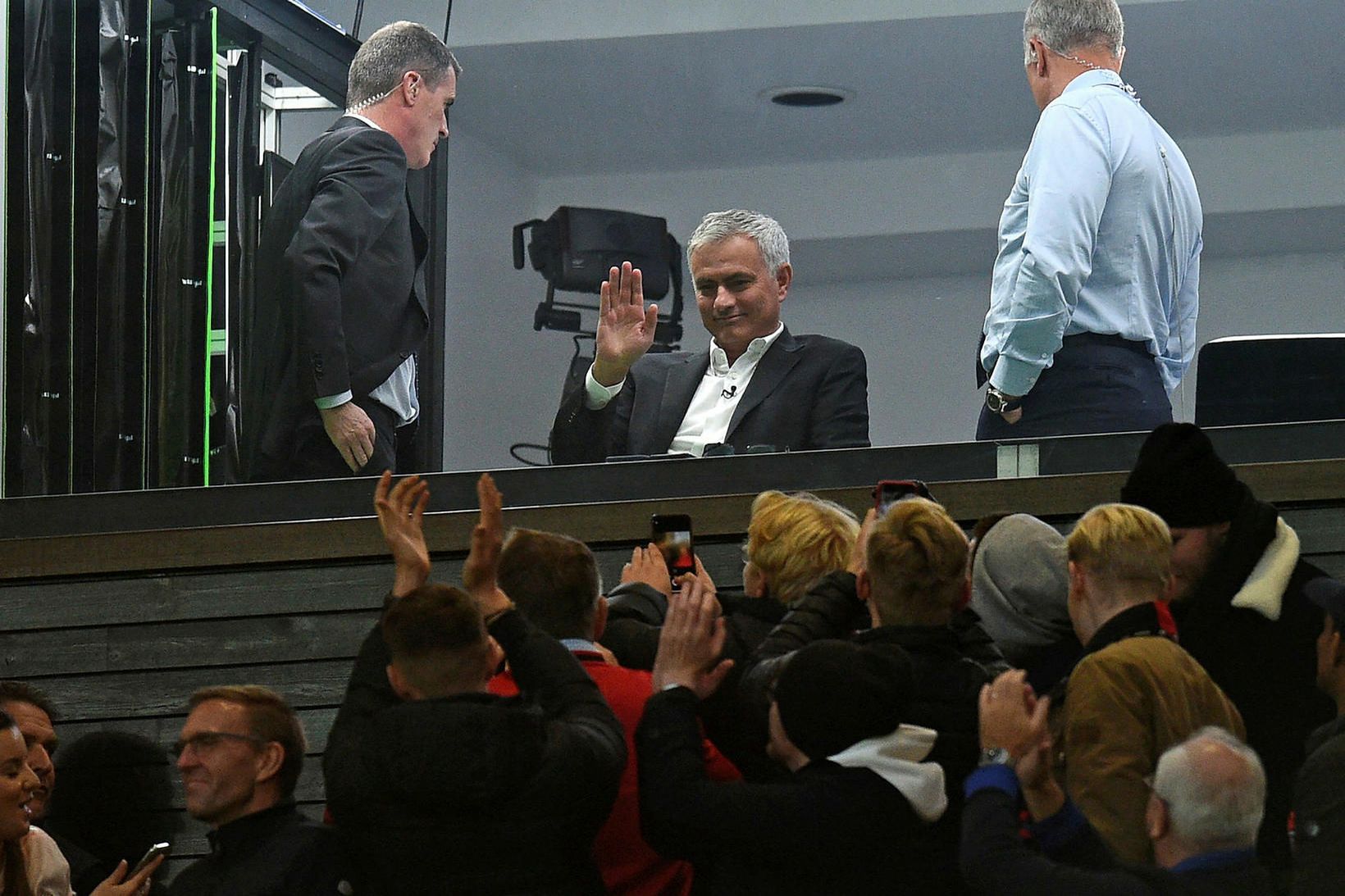 José Mourinho á Old Trafford í dag.