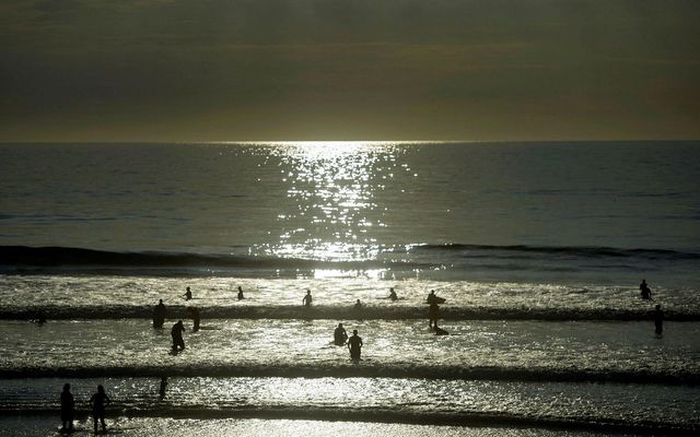 Fólk syndir í sjónum í La Jolla í Kaliforníu.