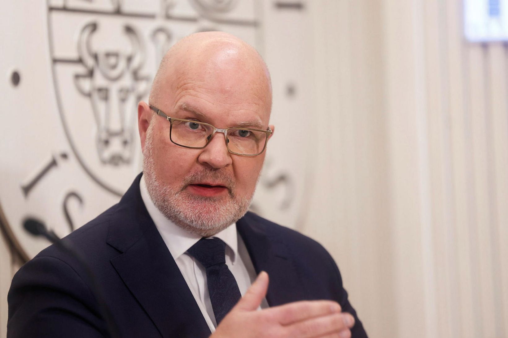 Þórarinn G. Pétursson á fundi peningastefnunefndar í morgun.