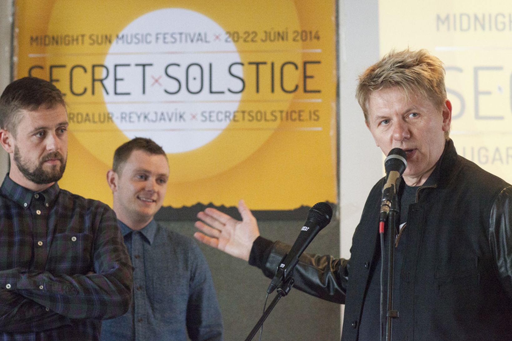 Jakob Frímann tjáir sig um Secret Solstice á blaðamannafundi. Til …