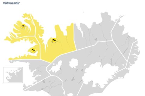 Veðurstofan hefur gefið út gular viðvaranir á morgun.