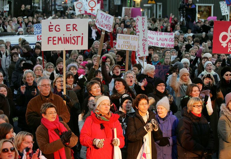 Áfram stelpur!  The women's strike ten years ago.