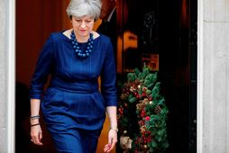 Theresa May, forsætisráðherra Bretlands, fyrir utan Downing Street númer 10.