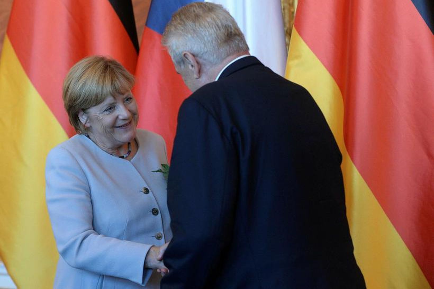 Angela Merkel og Milos Zeman áttu fund í dag. Fundarefnið …