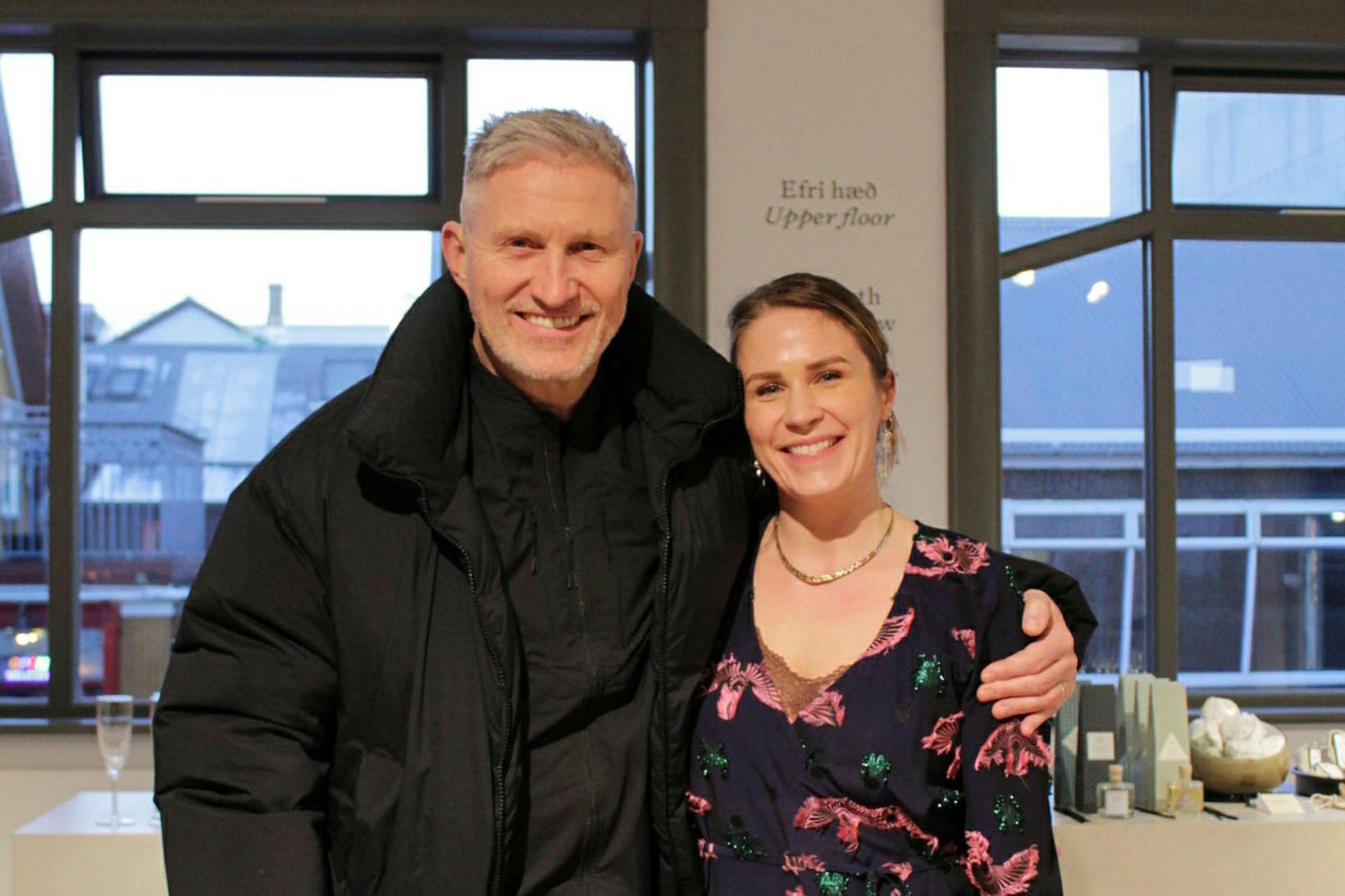 Helgi Rúnar Óskarsson, eigandi 66° North og Erla Gísladóttir, eigandi …