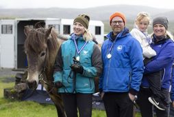 Sigurlið Riding Iceland Saltvík. Frá vinstri: Hesturinn Moldi, Iðunn Bjarndóttir, Hjörtur Skúlason, Hekla Ýr og …