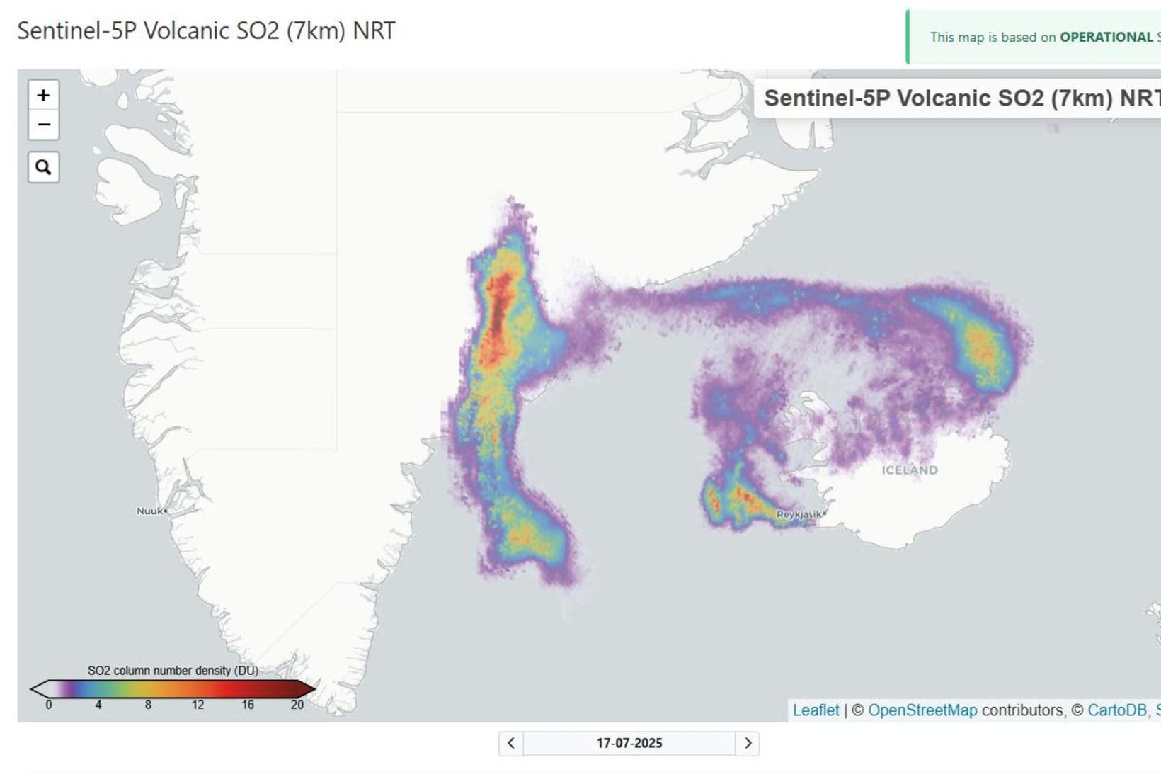 Gosmóðan teygir anga sína til Grænlands