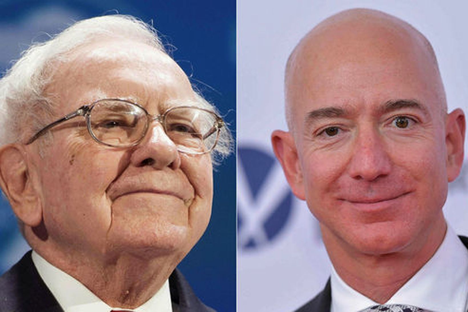 Warren Buffett, forstjóri Berkshire Hathaway, Jeff Bezos, forstjóri Amazon og …