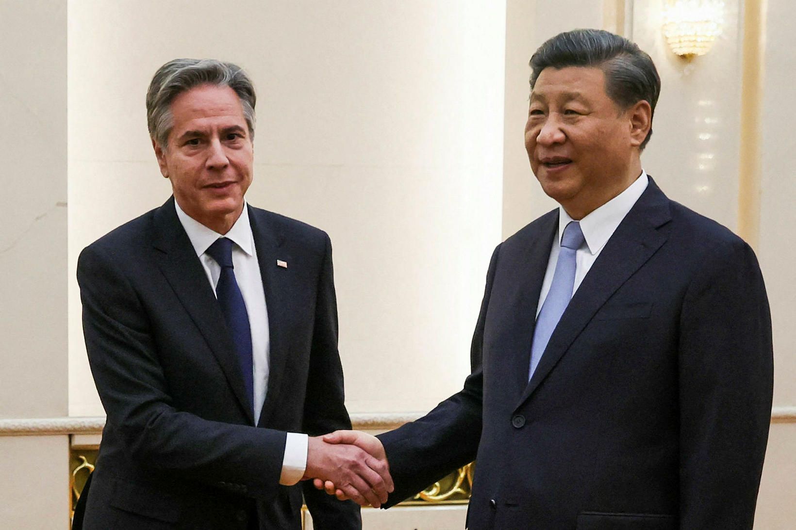 Antony Blinken, utanríkisráðherra Bandaríkjanna, og Xi Jinping, forseti Kína.