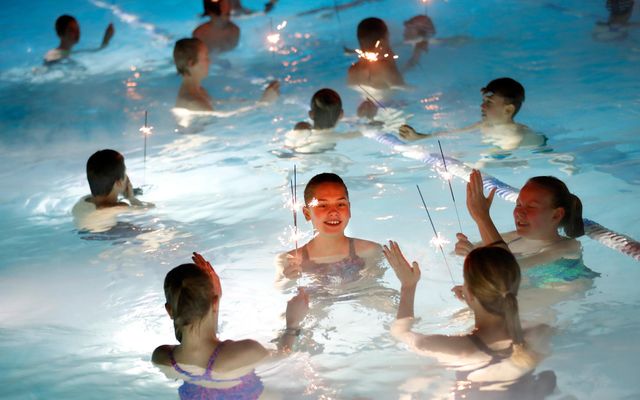 From the starlit swimming pool of KR. Swimming culture is rich in Iceland.