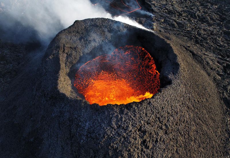 The eruption in Sundhnúkagígar crater row.