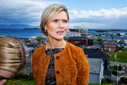 Kristrún Frostadóttir í Stykkishólmi í morgun.