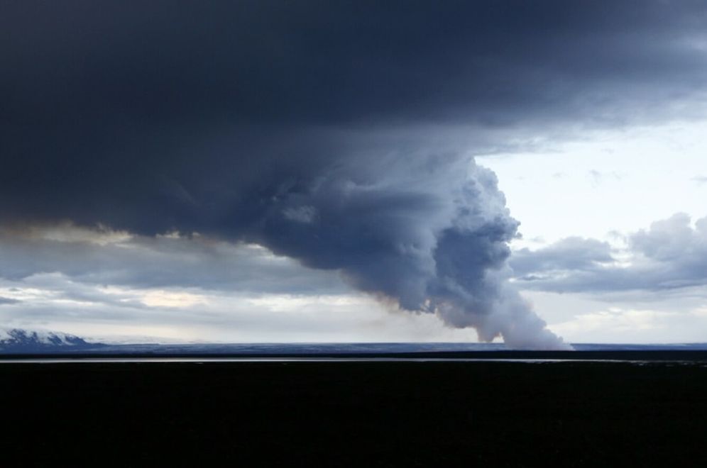 Eldgosið í Holuhrauni - myndir teknar að morgni mánudags, 1. september