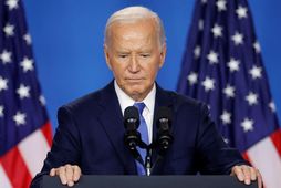 Joe Biden á blaðamannafundinum í vikunni.