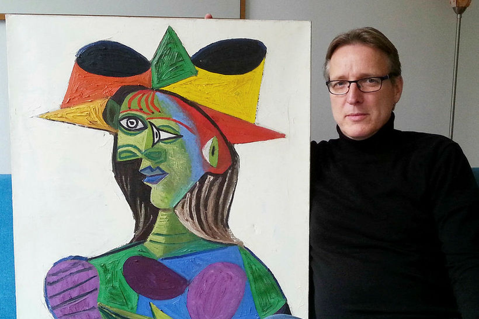 Arthur Brand með Picasso-verkið Le Portrait de Dora Maar eða …