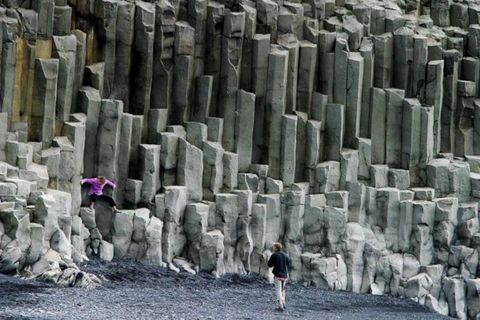 The man, who was travelling in Iceland with his wife was standing in these basalt columns on the shore when the wave hit. (The photo is otherwise not connected with the incident.)