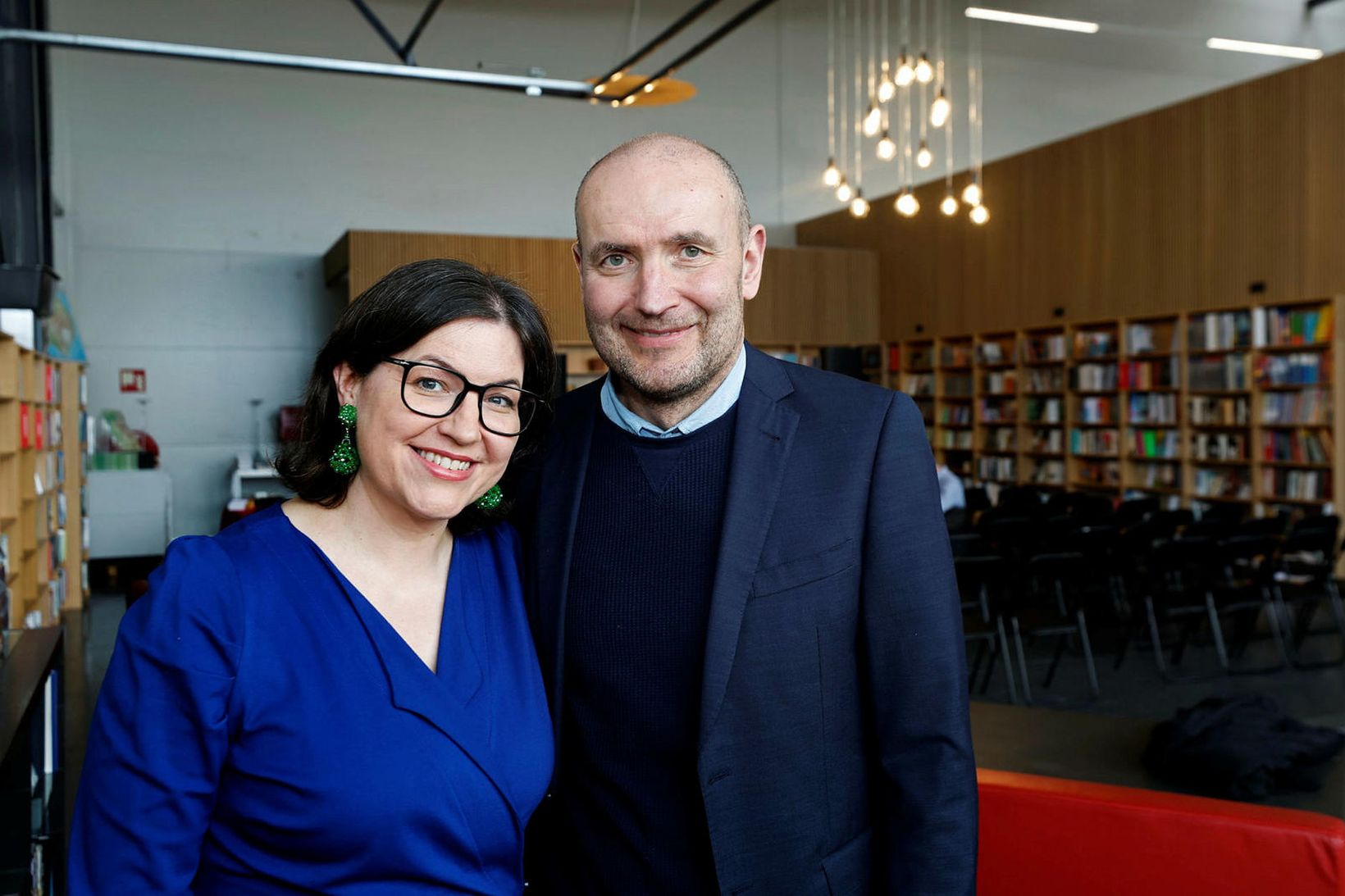 Guðni fagnaði með Elizu sinni