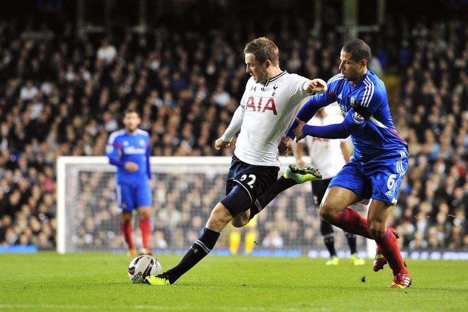 Gylfi Þór Sigurðsson í leik með Tottenham.