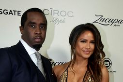 Rapparinn Sean Combs og leikkonan Cassie Ventura stilla sér upp við frumsýningu kvikmyndarinnar The Perfect …