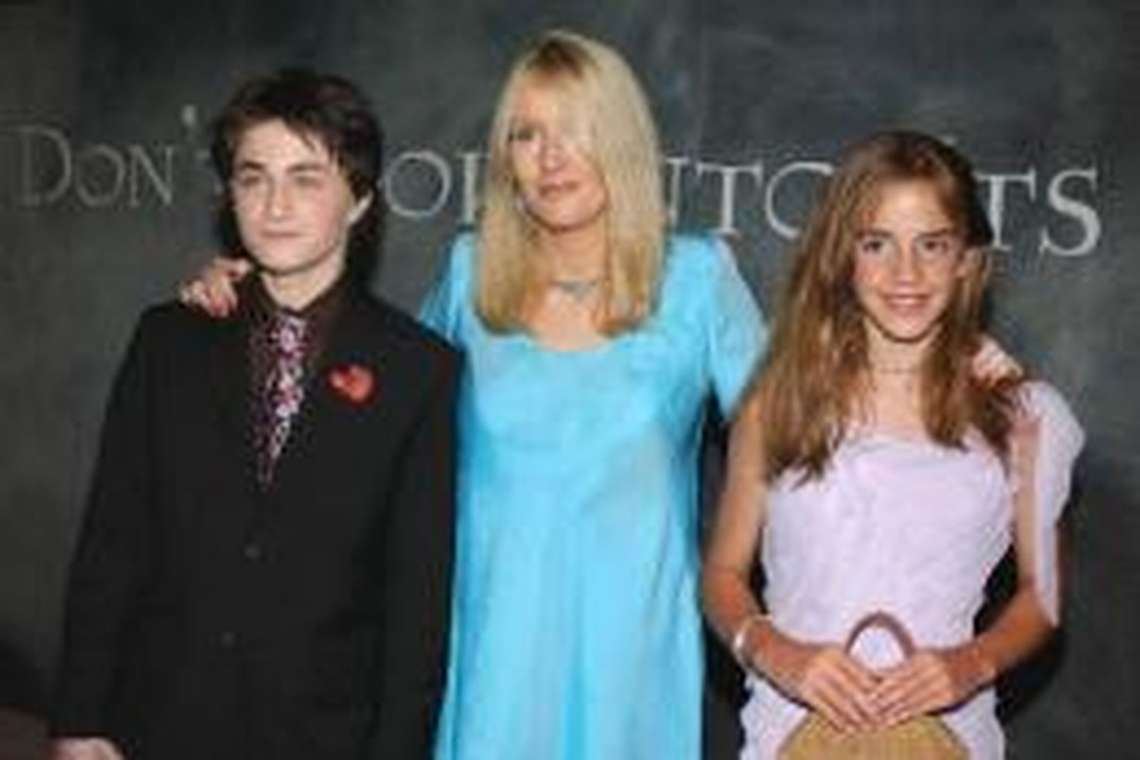 JK Rowling, höfundur Harry Potterbókanna ásamt Daniel Radcliffe og Emma …