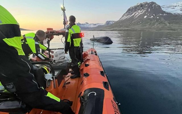 This photograph was taken aboard Vörður II.