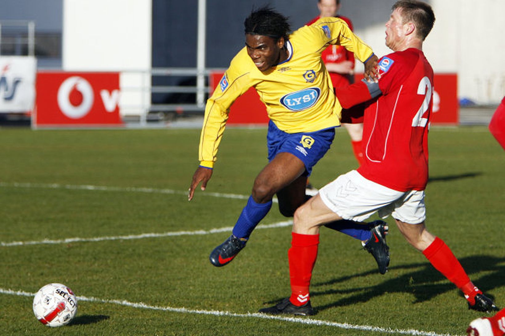 Gilles Mbang Ondo jafnaði fyrir Grindavík undir lok fyrri hálfleiks.