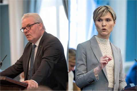Sigurður Ingi Jóhannsson formaður Framsóknarflokksins og Kristrún Frostadóttir forsætisráðherra.