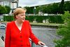 20 fylgjast með komu Angelu Merkel
