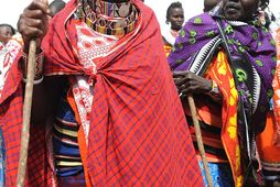 Frá fjöldafundi Maasai-kvenna í Enkorika, Kajiado, í Kenýa um kynfæralimlestingar. Margar þeirra, ekki síst hinar …