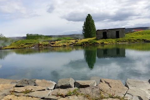 The water in the lagoon is naturally warm.