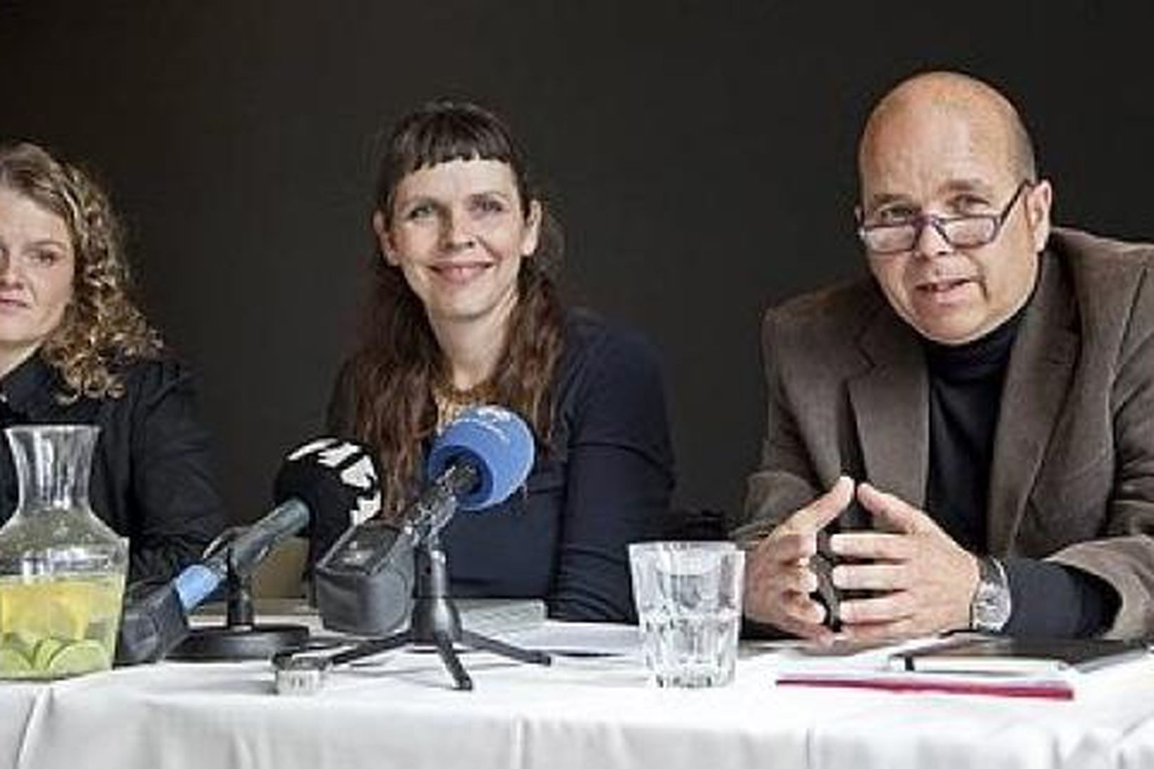 Margrét Tryggvadóttir, Birgitta Jónsdóttir og Þór Saari.