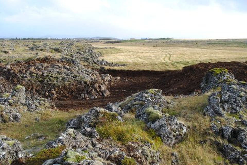 Framkvæmdir í Gálgahrauni.