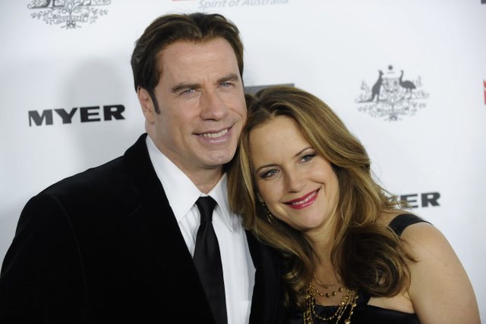 John Travolta og eiginkona hans, Kelly Preston.