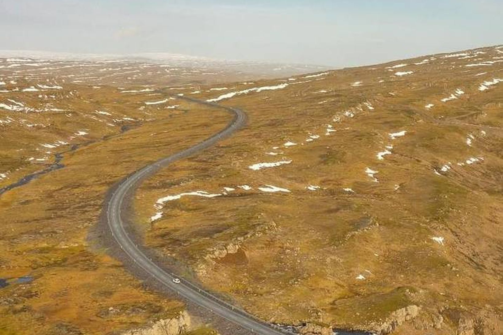 Tölvumynd Vegagerðar af nýju vegstæði á svonefndum Þrívörðuhálsi.