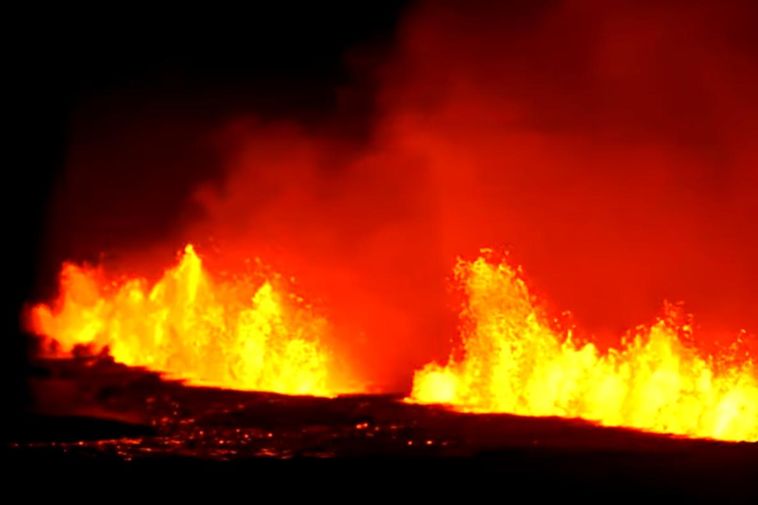 The lava is heading north of Mt Sýlingarfell - Iceland Monitor