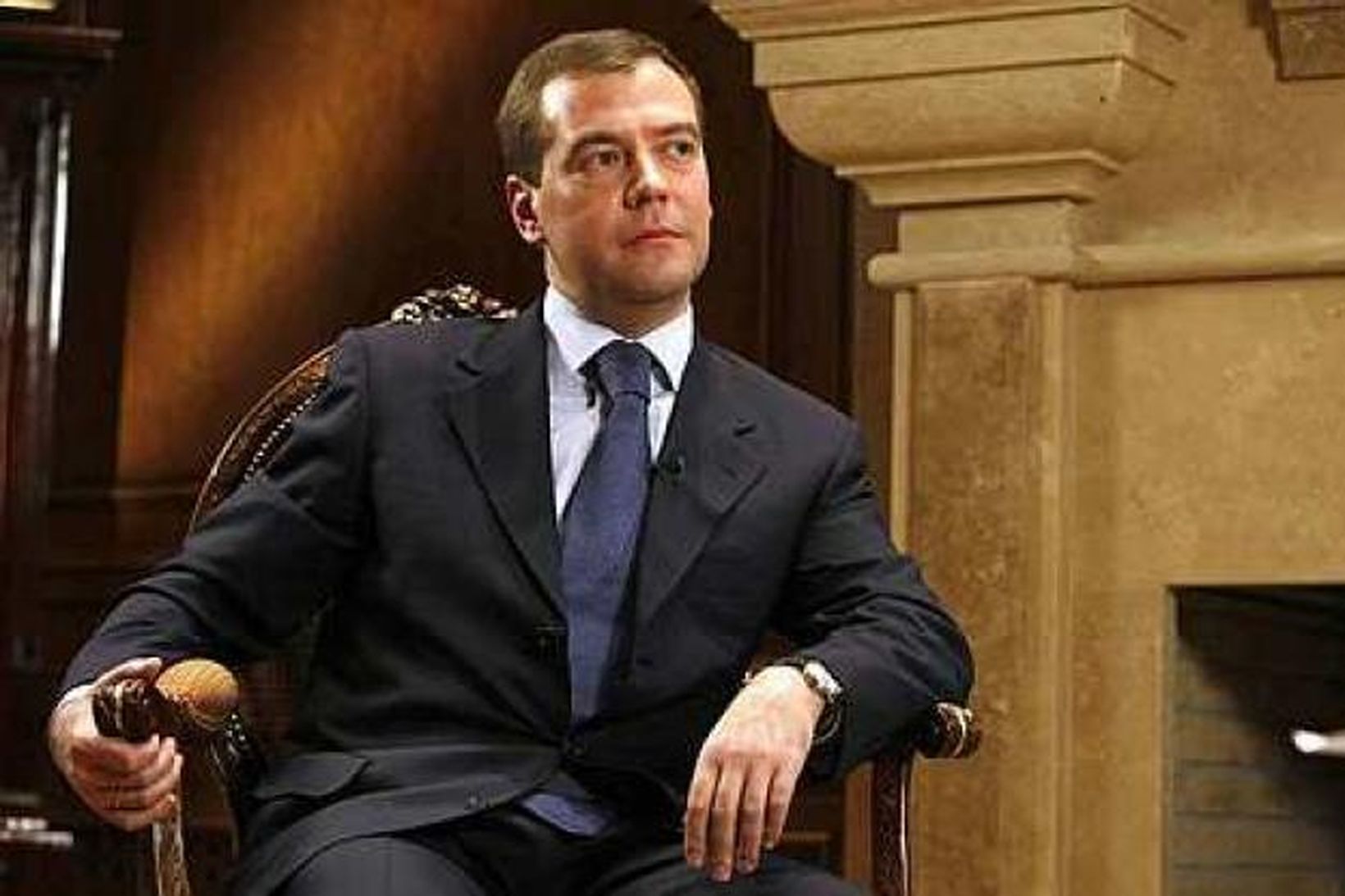 Dmitri Medvedev, forseti Rússlands, er ekki ánægður með heræfingar á …