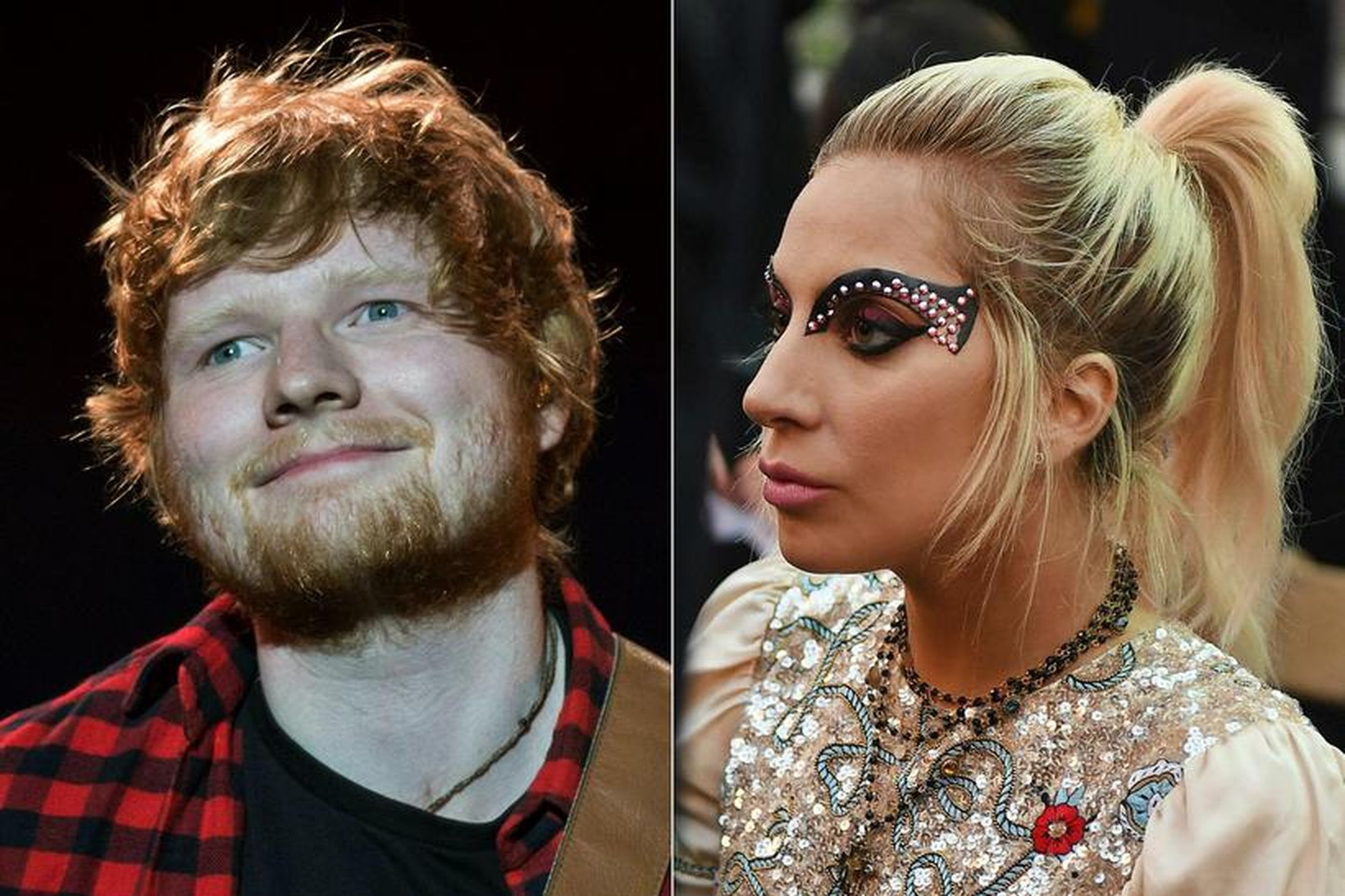 Ed Sheeran og Lady Gaga.