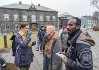 Samstöðufundur No borders á Austurvelli