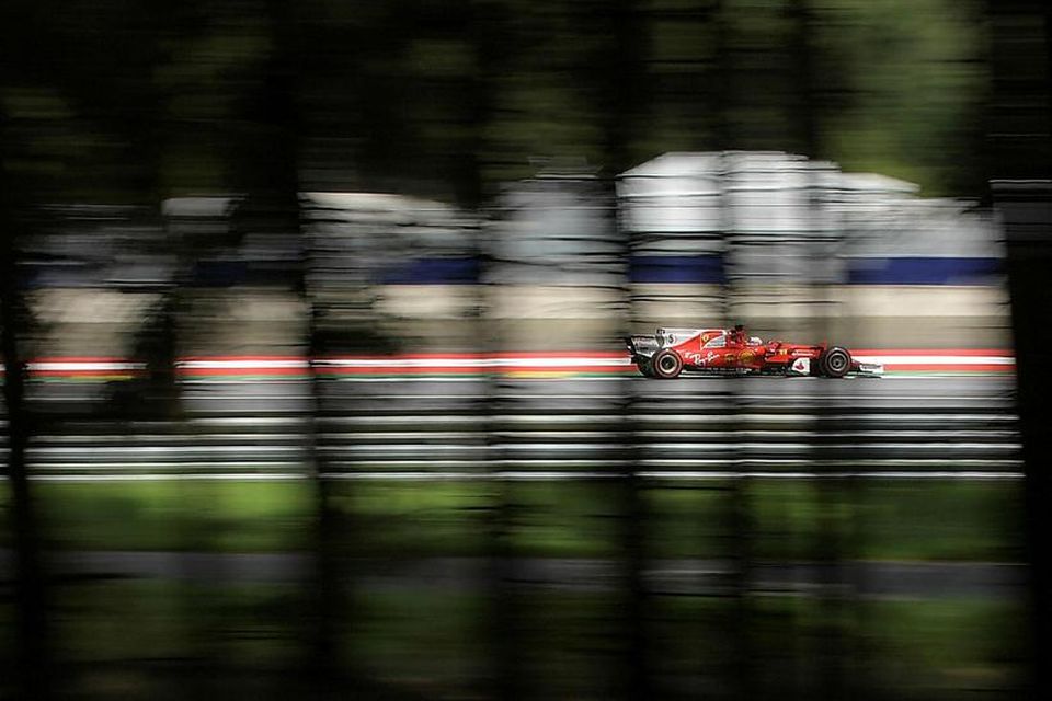 Sebastian Vettel á ferð í Spielberg.