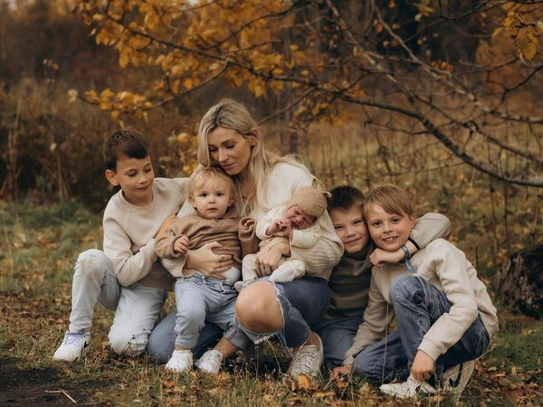 Ingibjörg with her sons.
