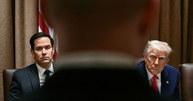 Marco Rubio ásamt Donald Trump.