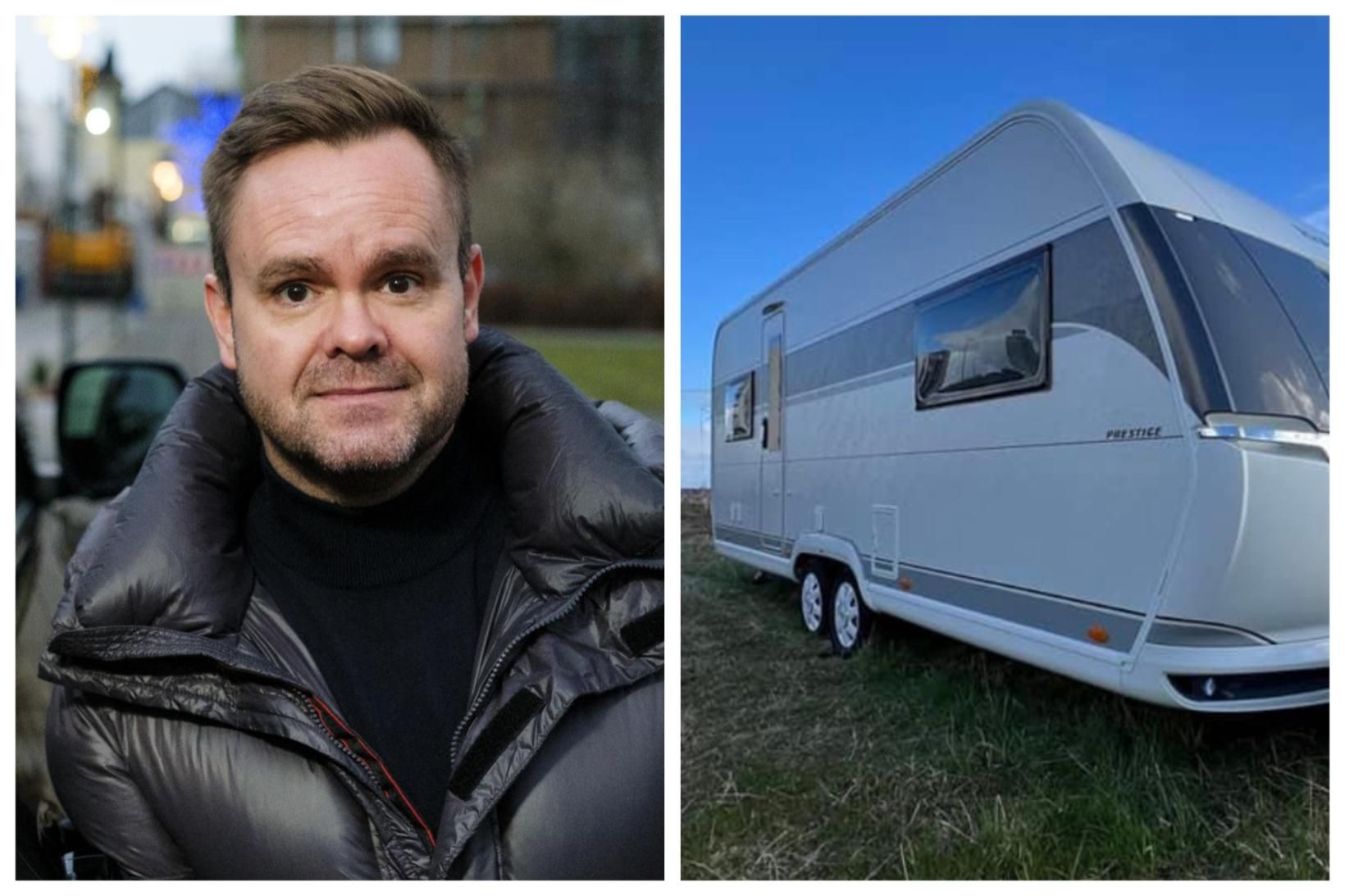 Pétur Jóhann Sigfússon hefur sett glænýtt hjólhýsi sitt á sölu.
