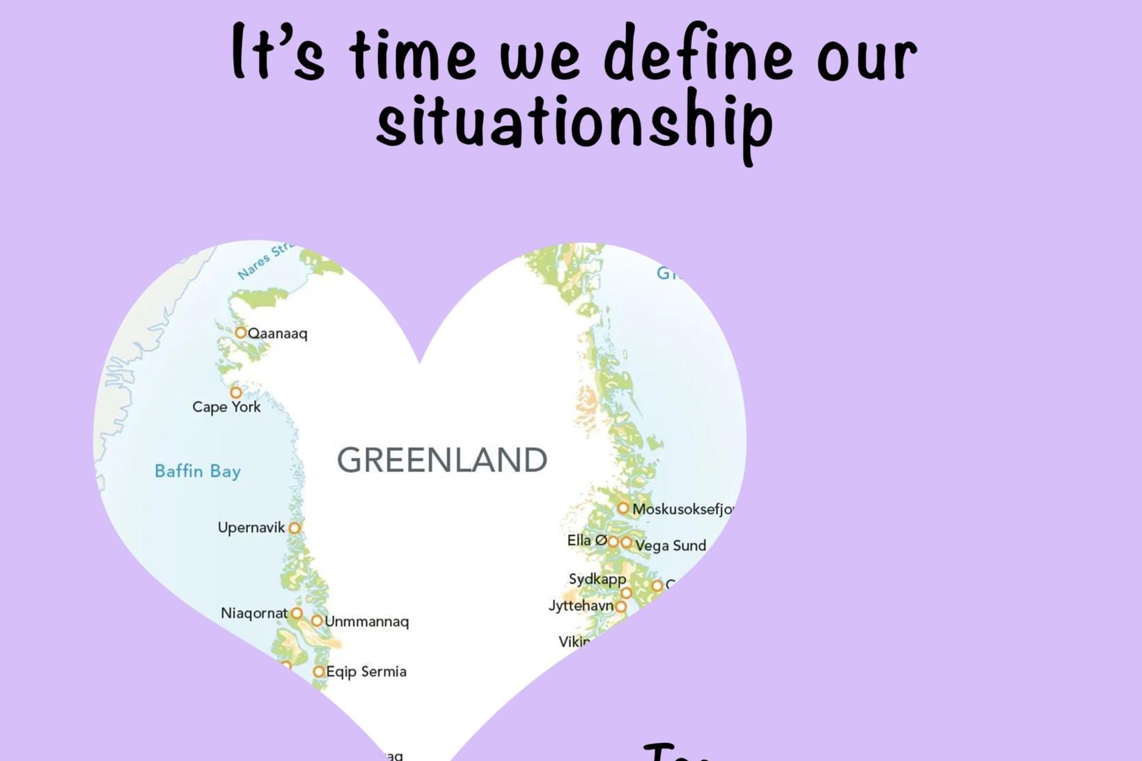 Grænland í hjarta á Valentínusardagskorti Hvíta hússins