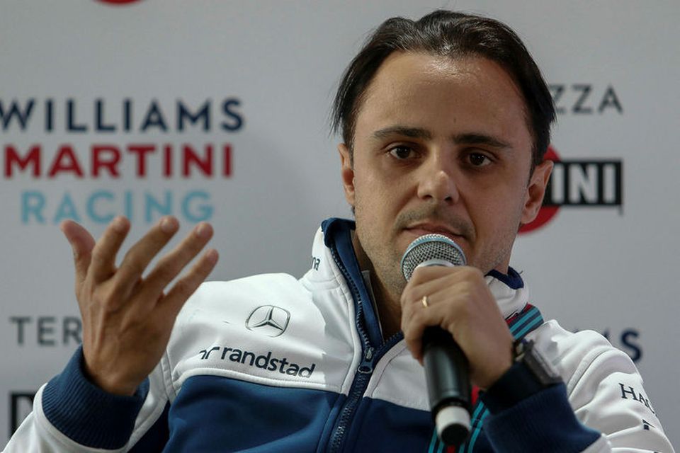 Felipe Massa ræðir við blaðamenn á fundi Williamsliðsins í Sao Paulo, en þar verður keppt …
