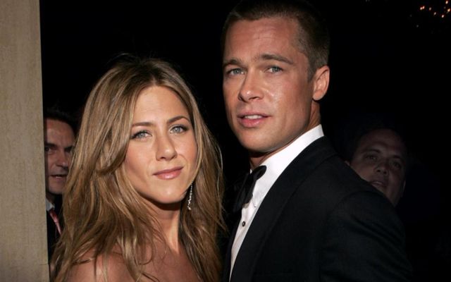 Jennifer Aniston og Brad Pitt á meðan allt lék í lyndi.