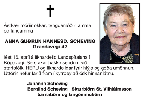 Anna Guðrún Hannesd. Scheving