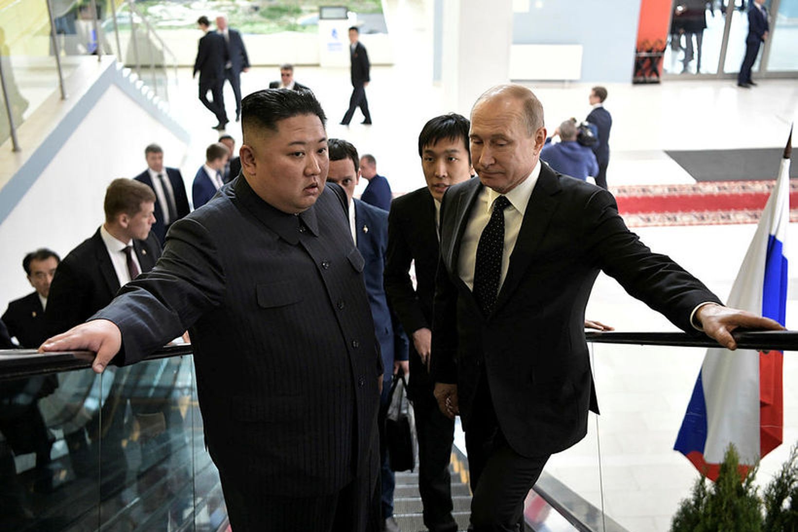 Kim Jong-un, leiðtogi Norður-Kóreu, og Vladimír Pútín, forseti Rússlands.