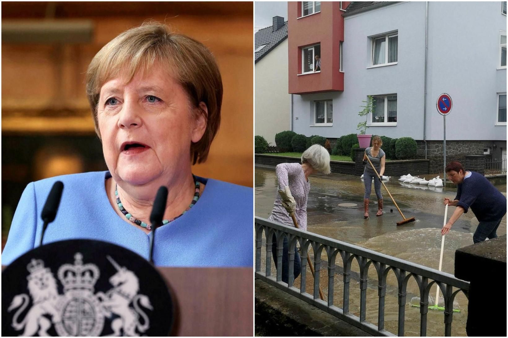 Angela Merkel, kanslari Þýskalands ávarpaði þjóðina vegna þeirra miklu flóða …